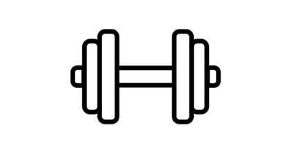 Vector Isolated Illustration of a Dumbbell. Black and White Dumbbell Icon