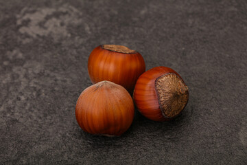 Hazelnut heap isolated over background