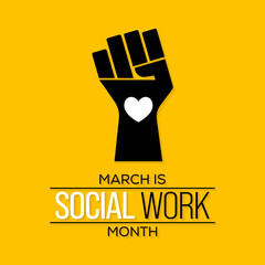 Social workers month occurs each year in March. it is a time to celebrate the great profession of social work. vector illustration.