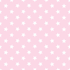 Stars. Symbol. Luxury seamless patterns. Template for fabric or packaging. Stylish background for postcards. White and pink.