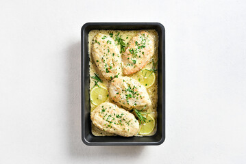 Chicken breast in creamy garlic sauce