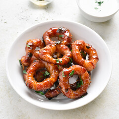 Bacon wrapped onion rings