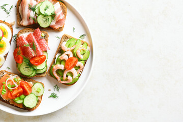 Open faced sandwiches
