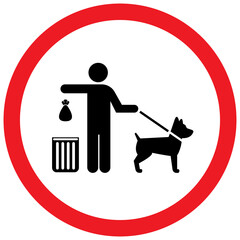 Clean after your dog sign. EPS10 vector illustration, CMYK redy to print.