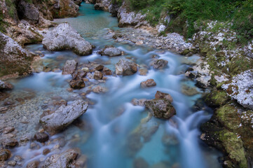 Natural beauty of Tolmin gorges in Slovenia, Tolmin canyon, Soca Valley