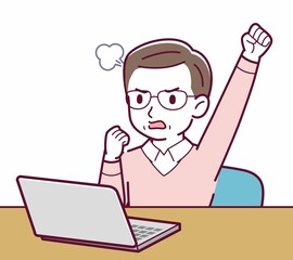 Elderly man in red sweater