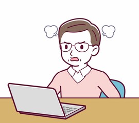 Elderly man in red sweater