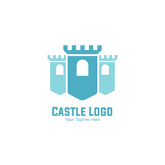 Castle Logo, Authentic Castle tower silhouette for real estate, protect systems 