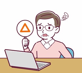 Elderly man in red sweater