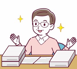 Elderly man in red sweater