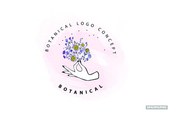 Botanical floral garden  collection botanical logo collection set 