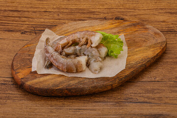 Raw tiger prawn for cooking