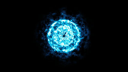 Colorful abstract of shock wave glowing blazing light burning texture element on black background for design content