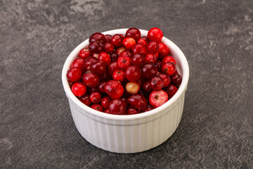 Sweet and tasty cranberry in the bowl