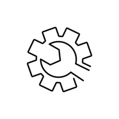 Line technical support icon on white background