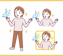 Girl in pink long sleeves