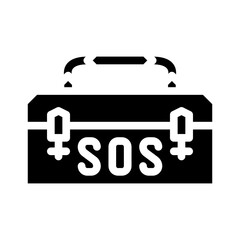 rescue kit glyph icon vector illustration flat