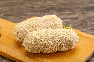 Raw chicken cutlet for roast