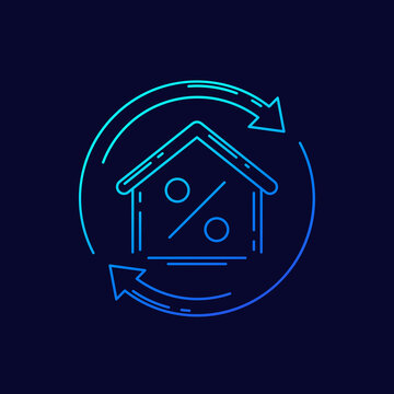 Mortgage Refinance Line Icon For Web