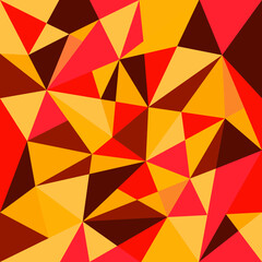 Fototapeta premium Abstract geometric background with triangles. Red, yellow, brown colors.