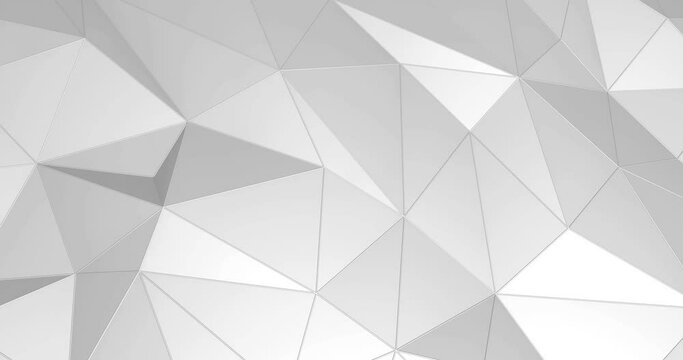 white abstract seamless triangular crystalline background 4k animation