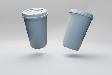 Blank take away coffee cup mock up. 3D Illustration