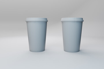 Blank take away coffee cup mock up. 3D Illustration
