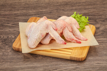 Raw chicken wings for cooking