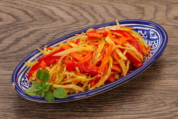 Cabbage salad with carrot and pepper