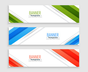 modern web business banners set of three templates