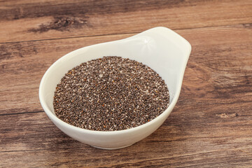 Seasoning chia seeds in the bowl