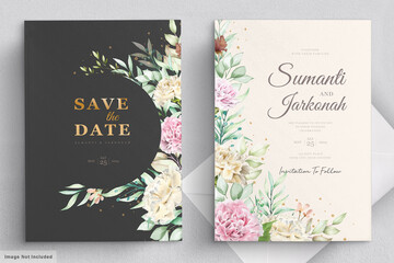 Fototapeta premium carnation flowers invitation card