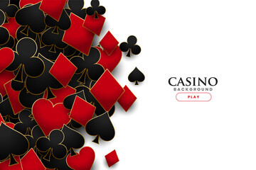 casino playing cards symbols realistic background
