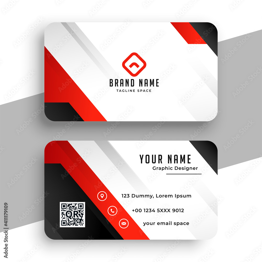 Wall mural nice red brand business card template design