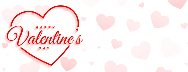 happy valentines day minimal white banner design