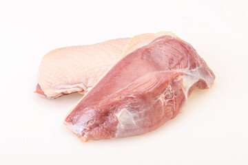 Raw duck breast for cooking