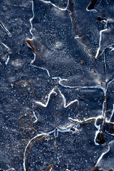 Abstract close up of frozen ice water in the winter