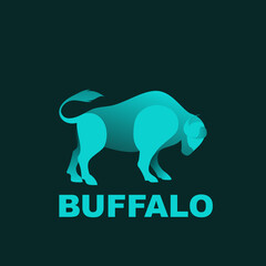 Fototapeta premium Blue Buffalo Logo Design Vector