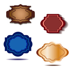 set of stickers for packaging boxes and bottles