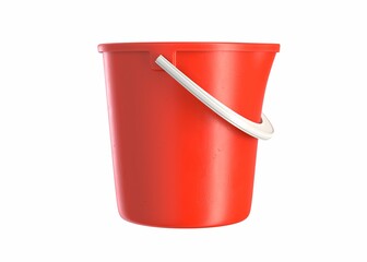 3D render of red Toy Bucket isolated on white