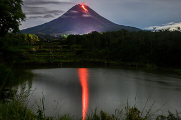Mount Merapi is the most active volcano in Central Java and Yogyakarta, Indonesia. Merapi lenticular clouds, cloud rings and lava droplets Mount Merapi is the most active volcano in Central Java and Y