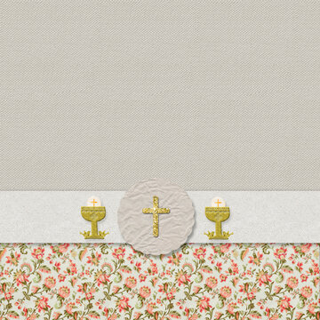First holy communion vintage background.