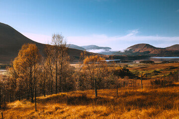Mountains in Scottish Highlands in autumn
