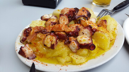Typical Galician octopus, feira octopus