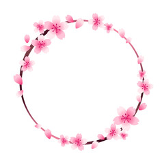 黒い輪と桜のフレーム