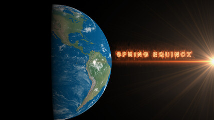 spring equinox 3d illustration concept