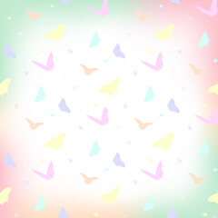 Colorful and soft butterflies pattern. Spring design. Vector illustration.