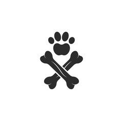 paw bone vector  icon of pet illustration design © sangidan