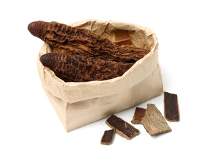 Cynomorium songaricum  Rupr on white background