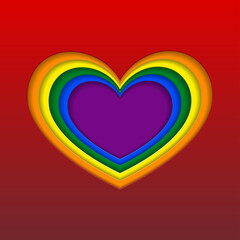 LGBT cut paper heart background